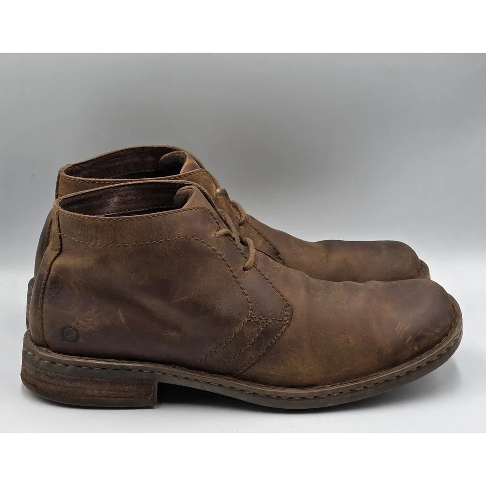 Born Harrison Chukka Boots Men's 10.5M Brown Leather Handcrafted Lace Up Ankle